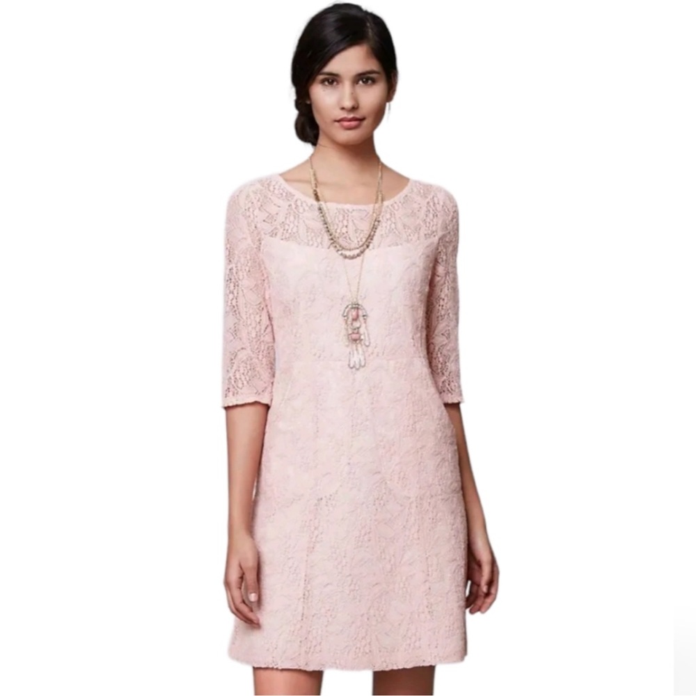ANTHROPOLOGIE Maeve Women's Dress Lefkara Pink Blush Women’s Medium - Picture 2 of 12
